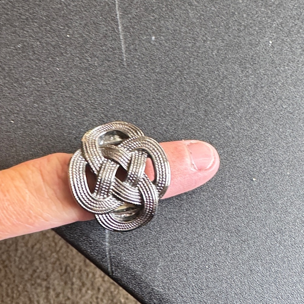 Elegant Silver and Crystal Brooch Set